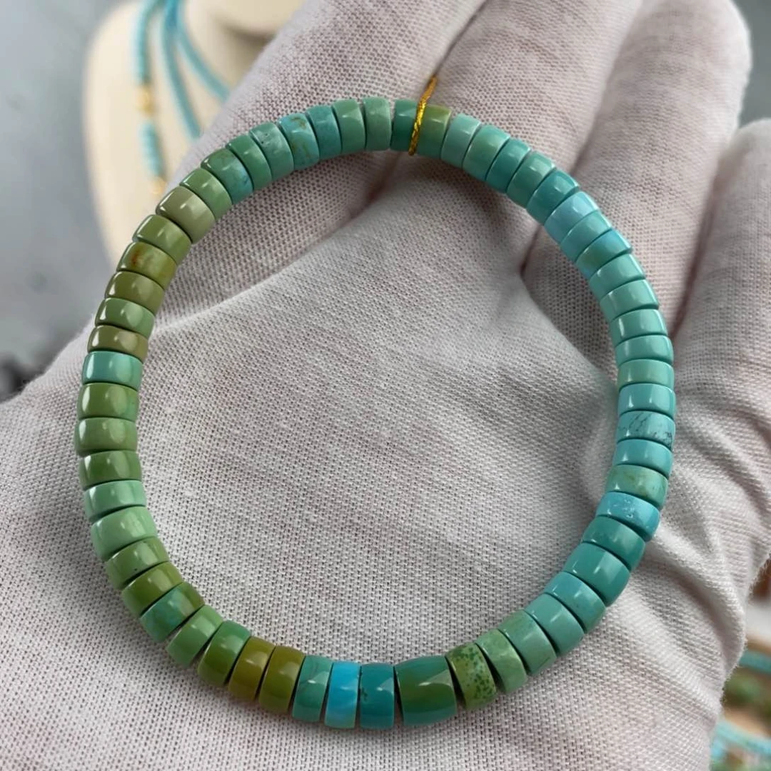 绿松石手链未镶嵌精品渐变直切卡6