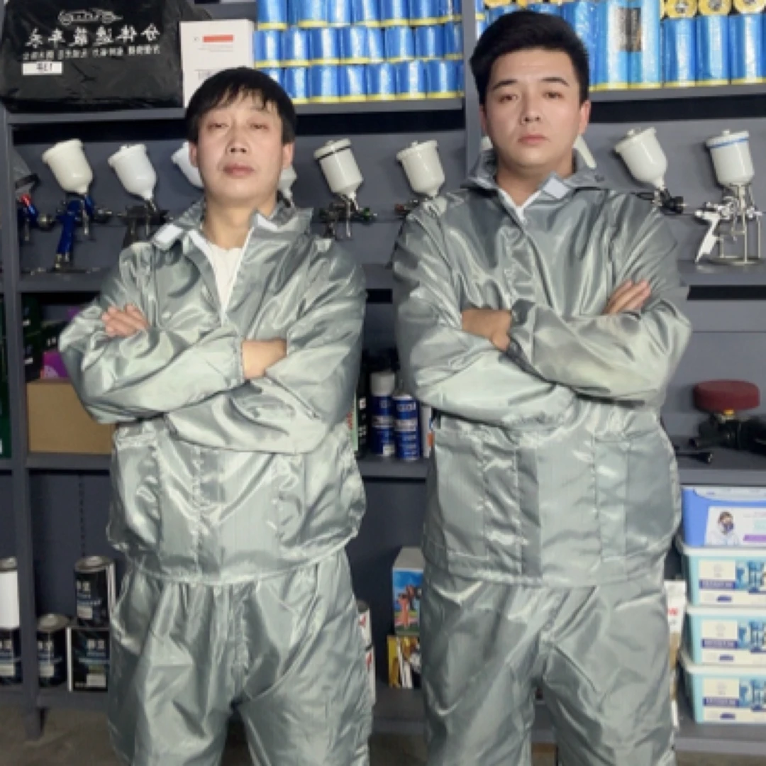 大牙拉链岩棉喷漆防尘服分体连帽防静电无尘工作服食品厂适用