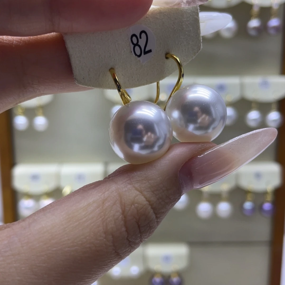 淡水珍珠耳饰银S925镶嵌