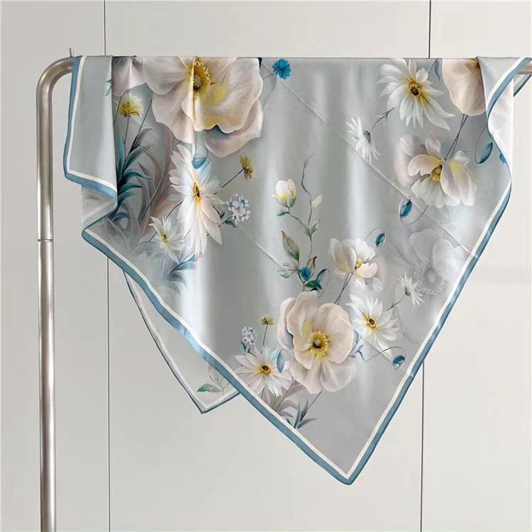 达芬奇密码秋冬真丝桑蚕丝方巾礼物妈妈教师节长辈礼盒装午后花海