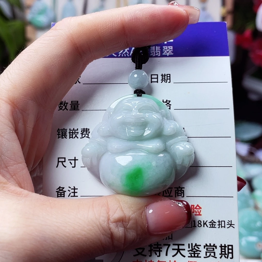 翡翠未镶嵌颈饰佛公48