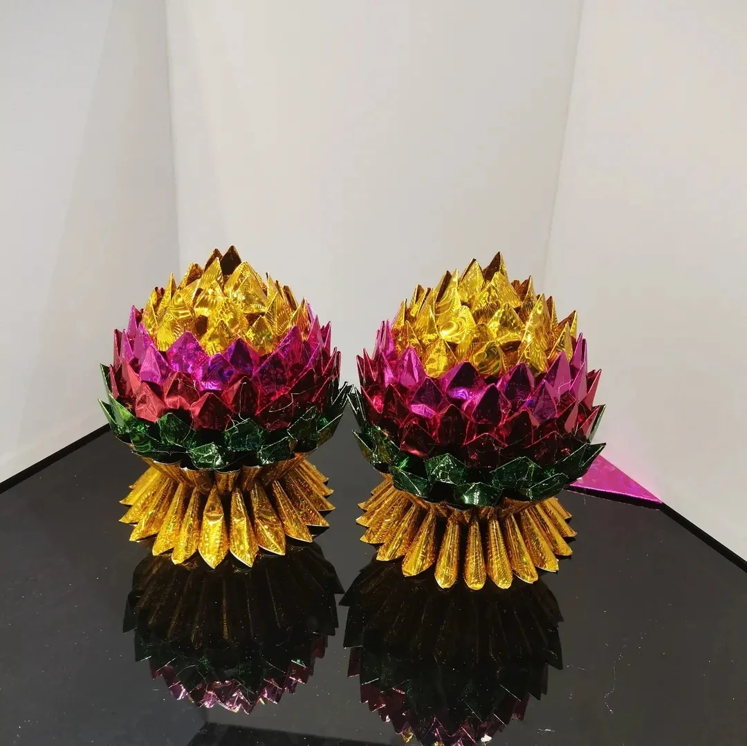 五彩小菠萝材料包900张可以做11个五彩菠萝手工莲花摆件装饰品