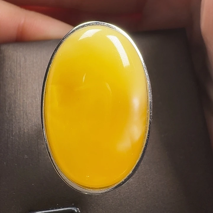 蜜蜡银S925镶嵌戒指戒指