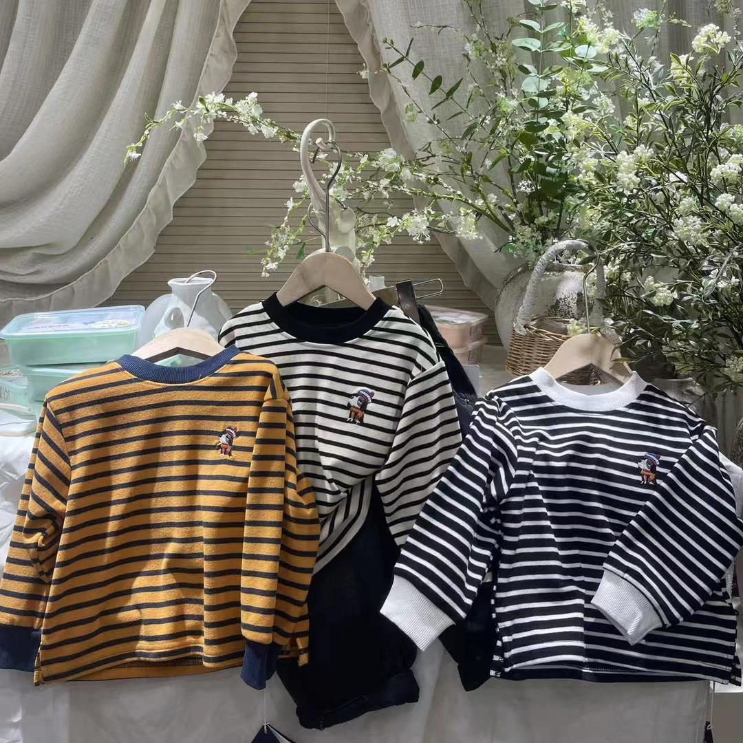 6K07。983冬装打底暖羊绒320克童装条纹