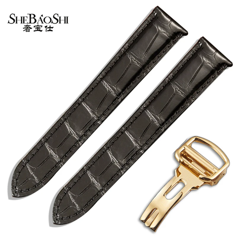 奢宝仕代用卡地亚坦克表带cartie蓝气球伦敦钥匙系列鳄鱼皮手表带