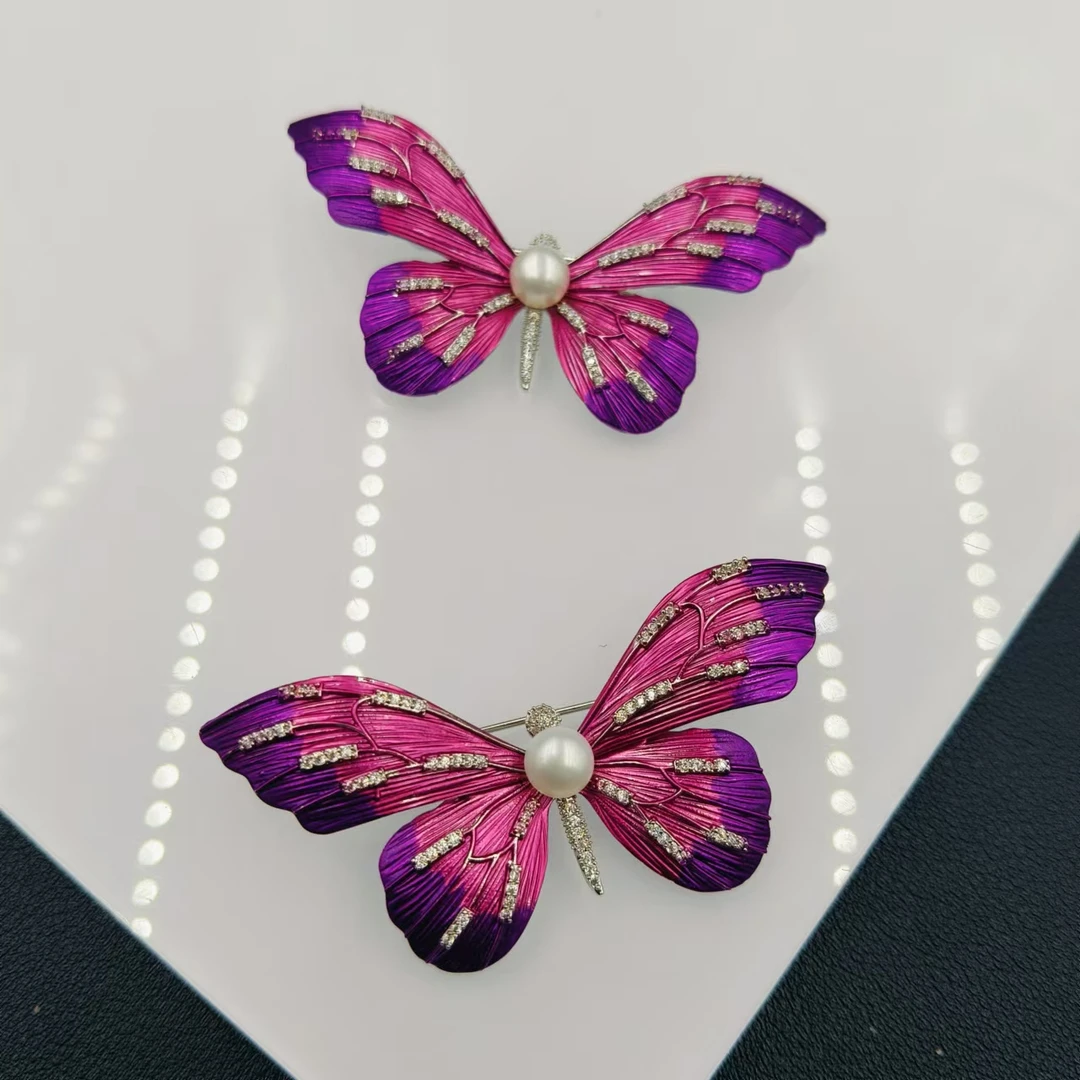 「戴琴珠宝」FR6506-珍珠蝴蝶胸针（多样性发其一）