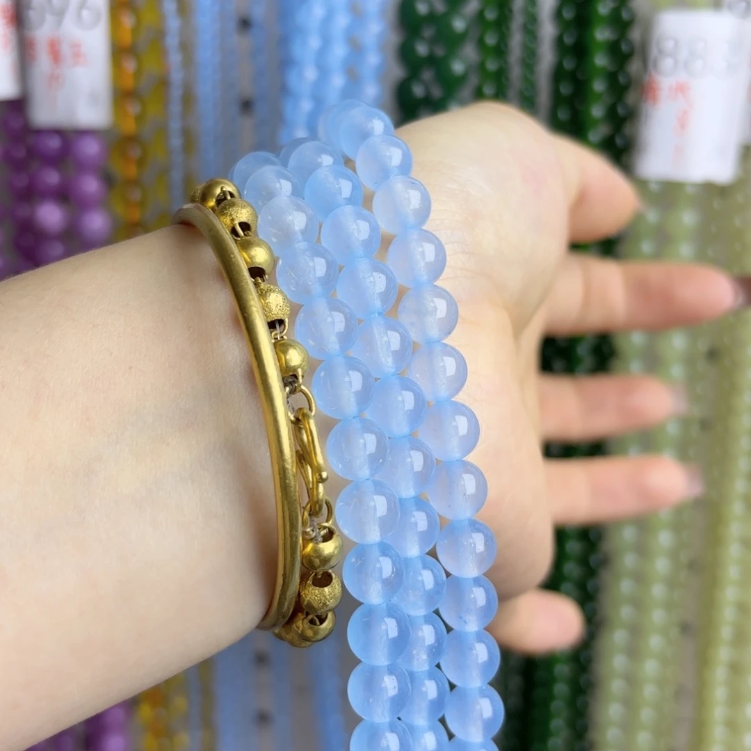 未镶嵌冰蓝玉8m玛瑙/玉髓