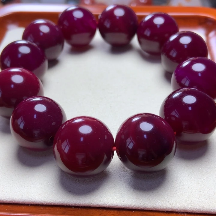 玛瑙/玉髓手串未镶嵌归****！玫瑰红