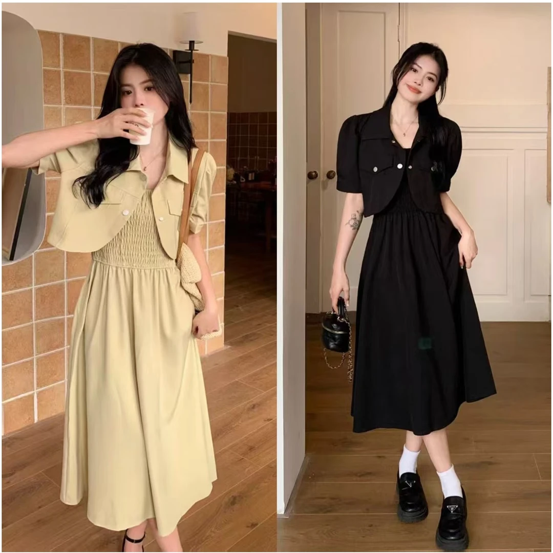 （80-200斤）大码连衣裙新款裙子两件套胖MM高级感显瘦裙套装1730