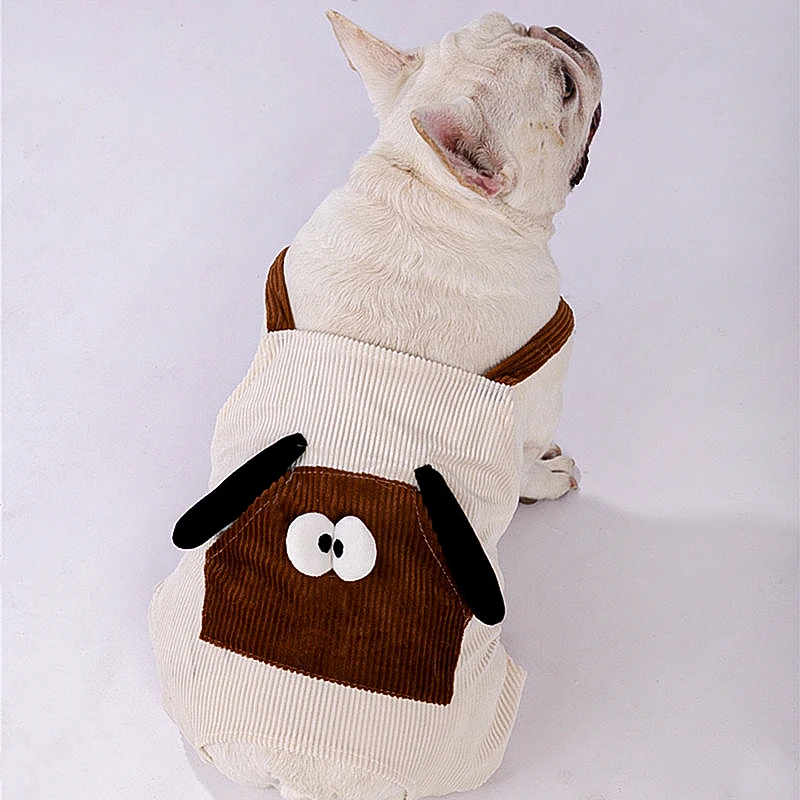 法斗四脚衣春秋冬季灯芯绒背带裤斗牛犬巴哥宠物狗狗胖狗可爱衣服