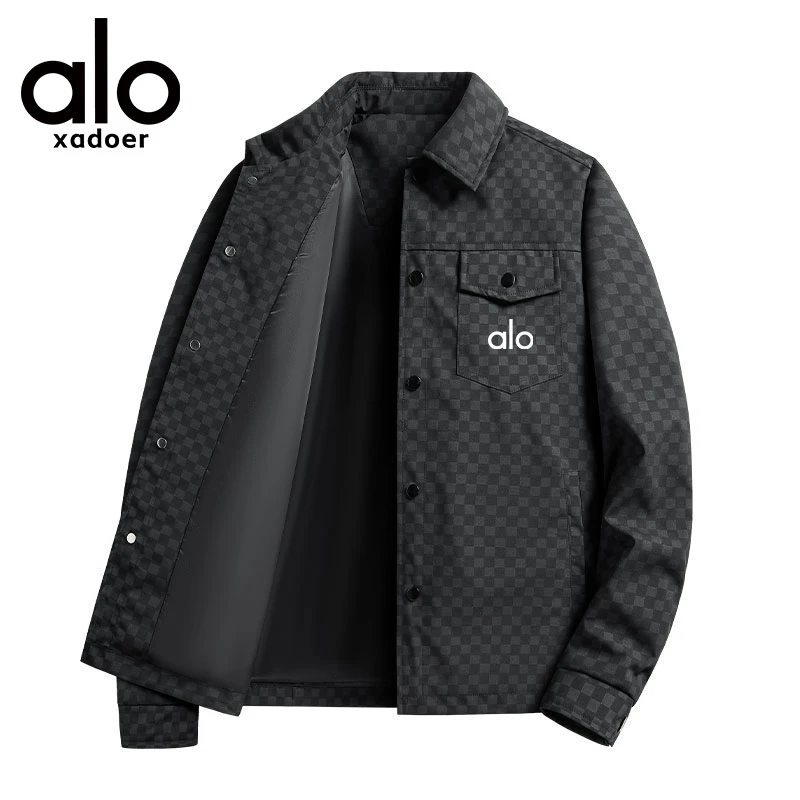 【奥特莱斯】秋季基础大众拼色格子单排扣深色夹克秋季长袖工装上衣