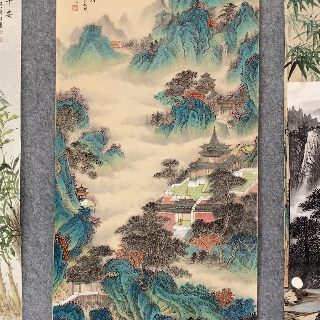 国画微*四尺竖幅仿古山水