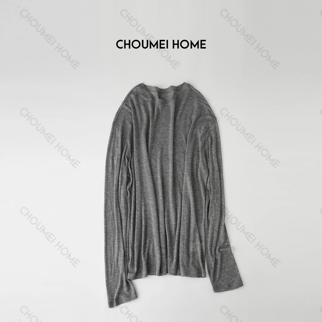 Choumei Home2025早春款简约打底毛衣 天丝羊毛混纺宽松针织上衣