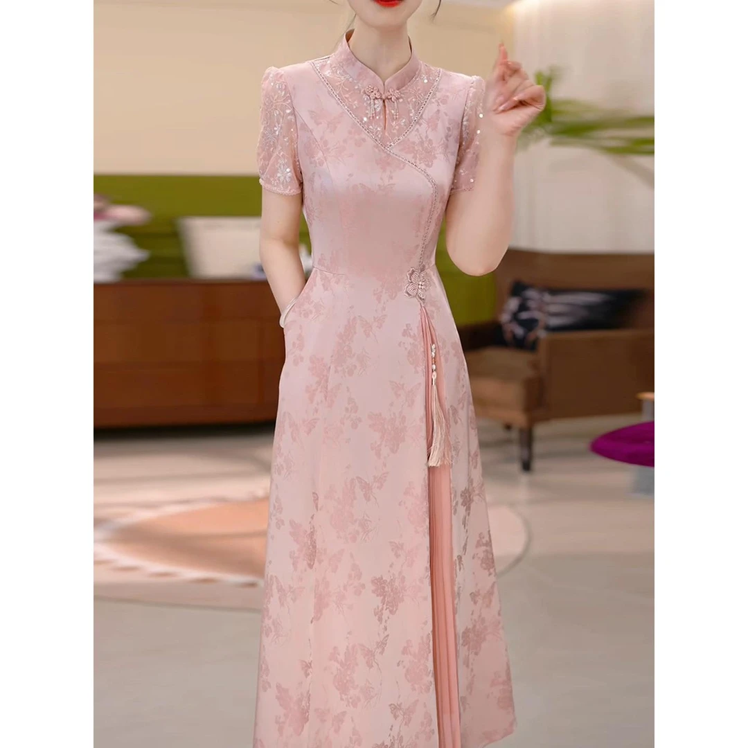 新中式国风改良旗袍连衣裙2025新款女夏气质妈妈高端年轻日常送考