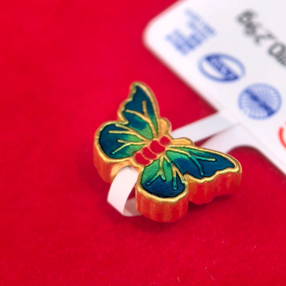 足金999小蝴蝶珐琅彩古法工艺5D硬金多样性发货配件-JFX1146