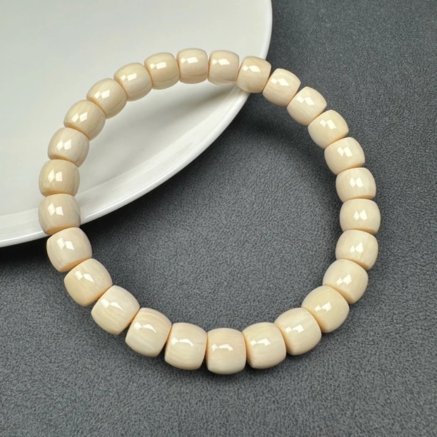 C044天然猛犸牙天选直切手串8×7mm约14.5克支持鉴定假一罚四