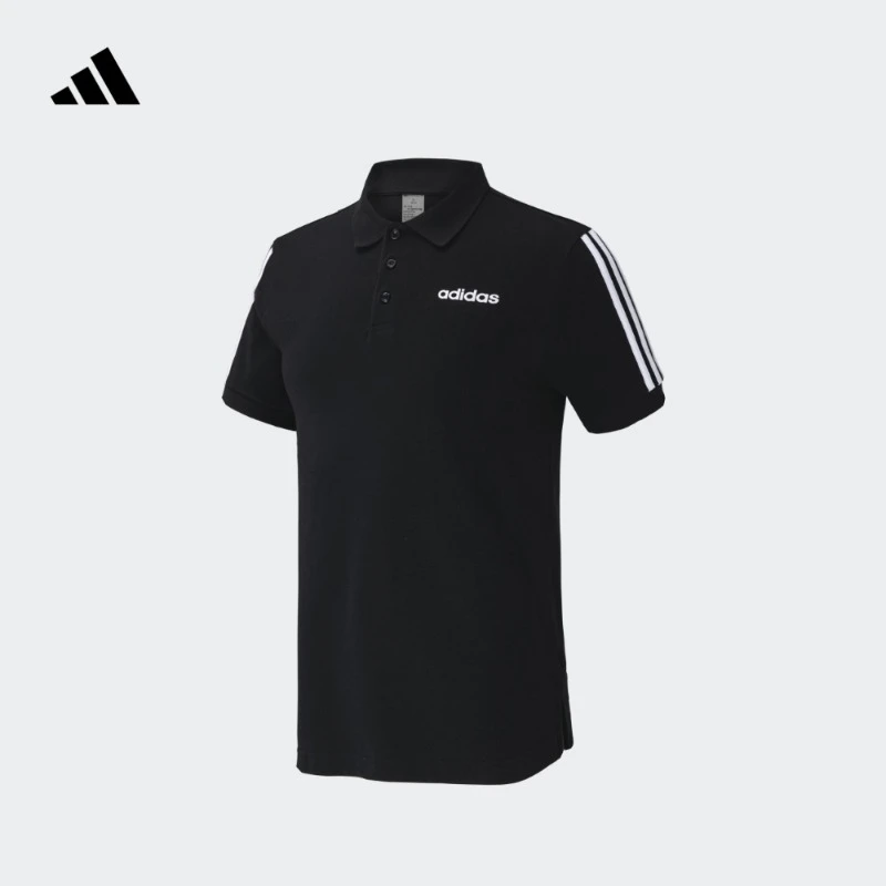 阿迪达斯 休闲简约舒适翻领短袖POLO衫男款轻运动 adidas EJ0927
