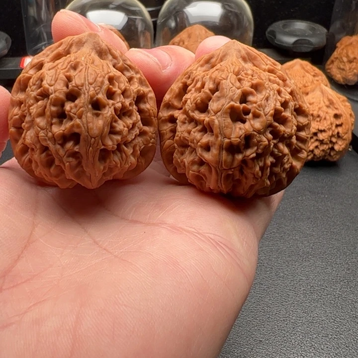 文玩核桃把件40.5对歪水龙巳打底