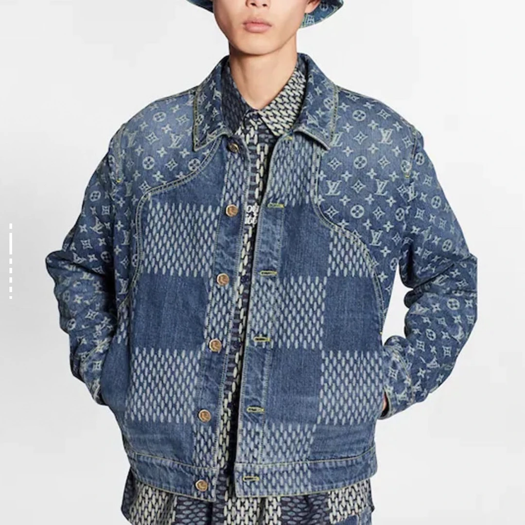 全新未使用 LouisVuitton/路易威登 5816/nigo蓝色满印外套/48码