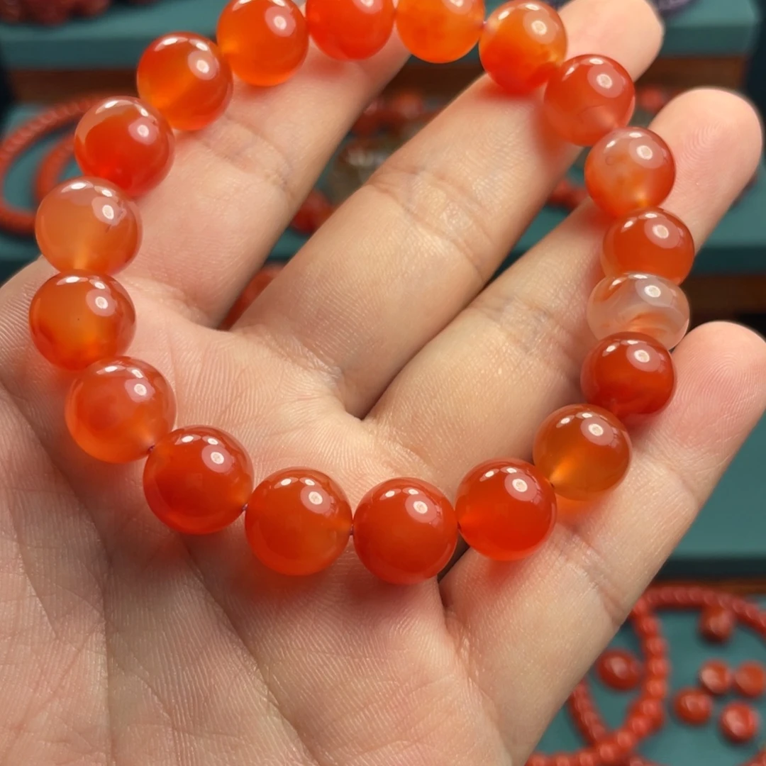 牡***开未镶嵌串南红玛瑙11mm