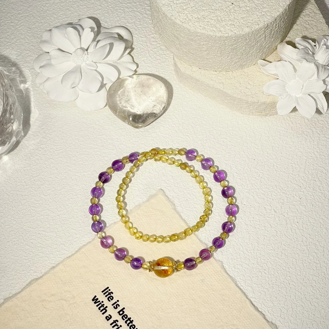 【一本万利】招财 贵人TGS天然水晶手串 多样性发货颜色微差  K298