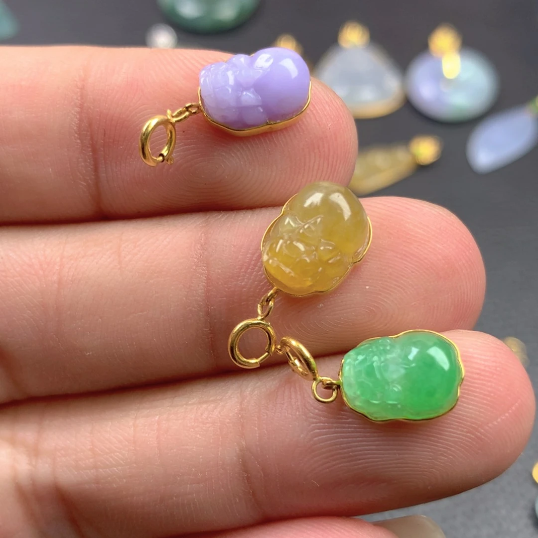 【闪购商品】颈饰18K金镶嵌翡翠糖*?翡翠