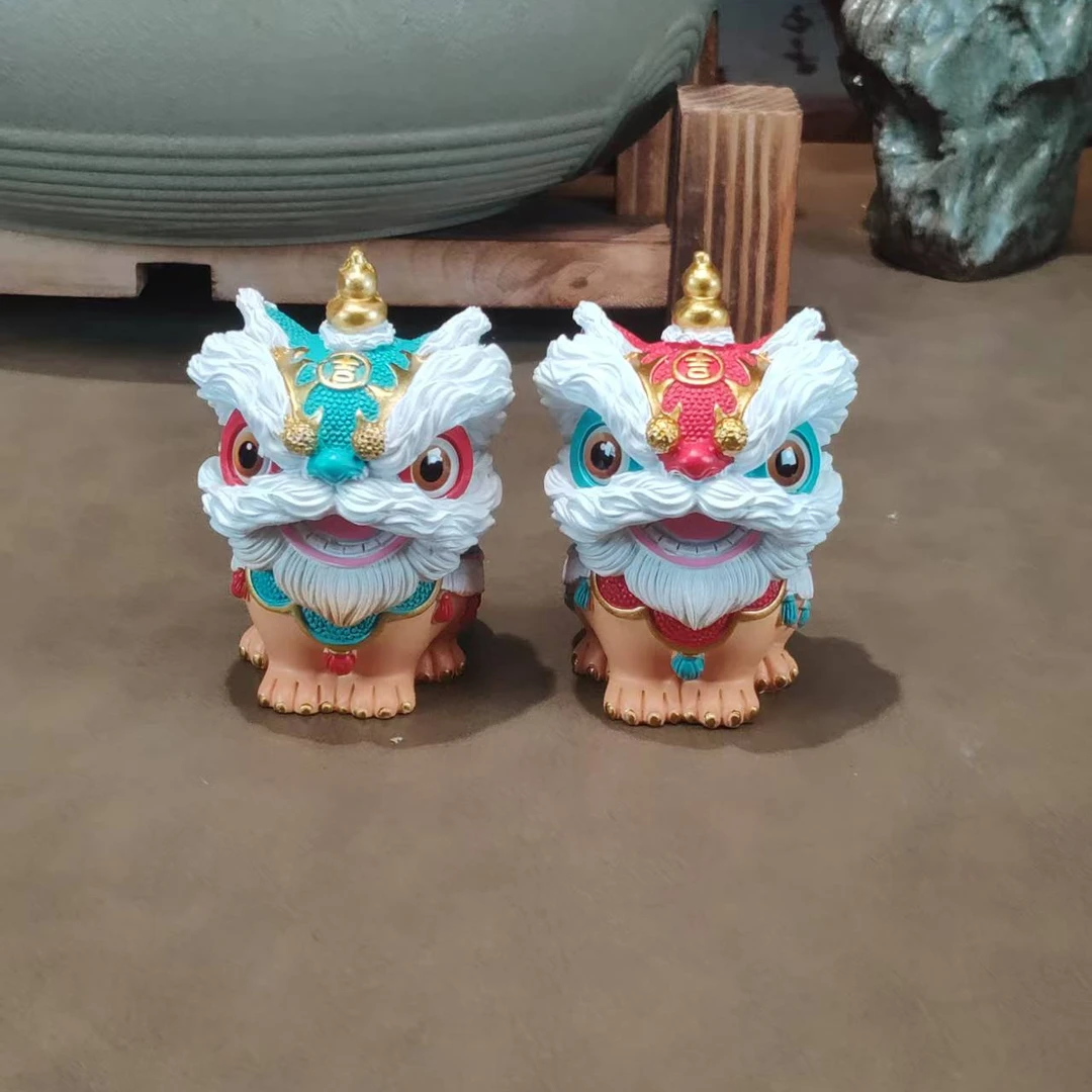 【瓷里】醒狮摆件（一对）D064