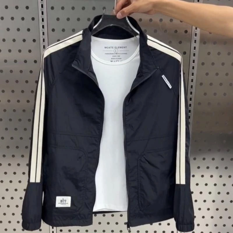 秋季新款休闲男士立领户外夹克韩版修身春秋时尚潮流百搭上衣外套