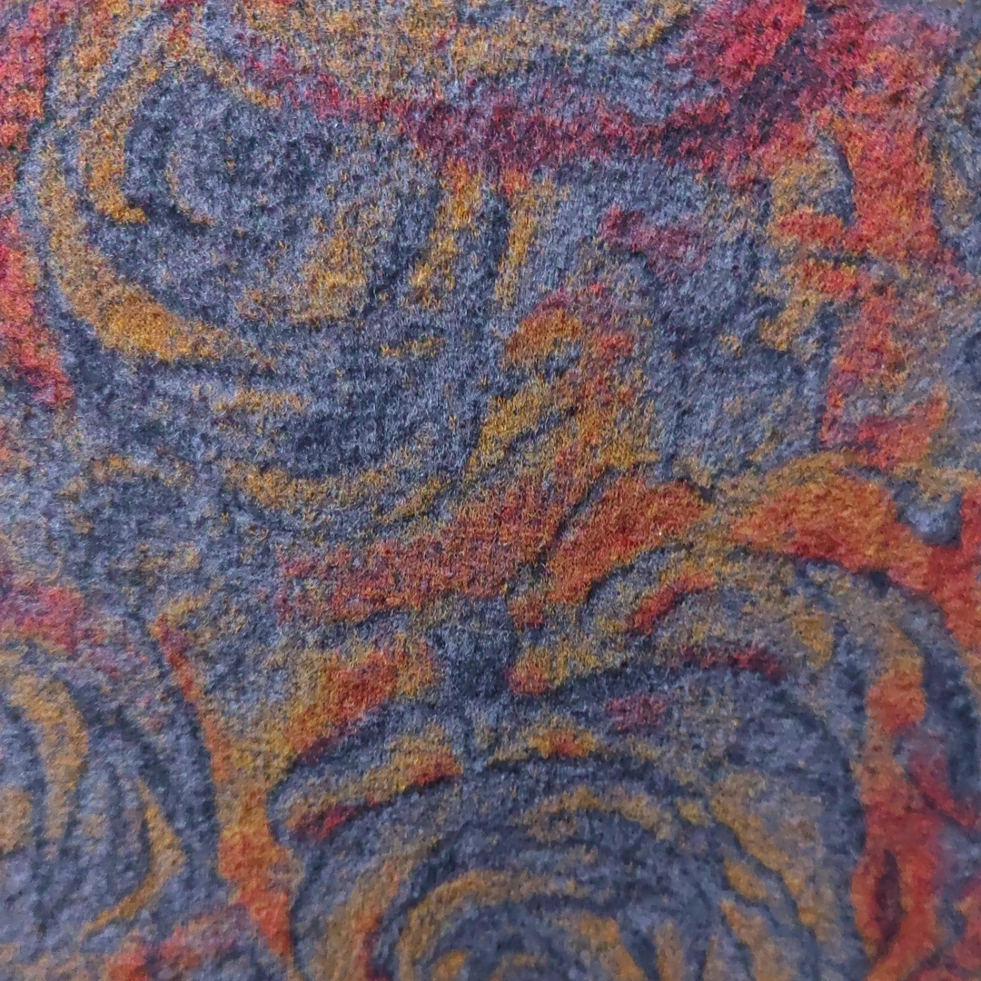 织花奥绒  可可紫大小玫瑰