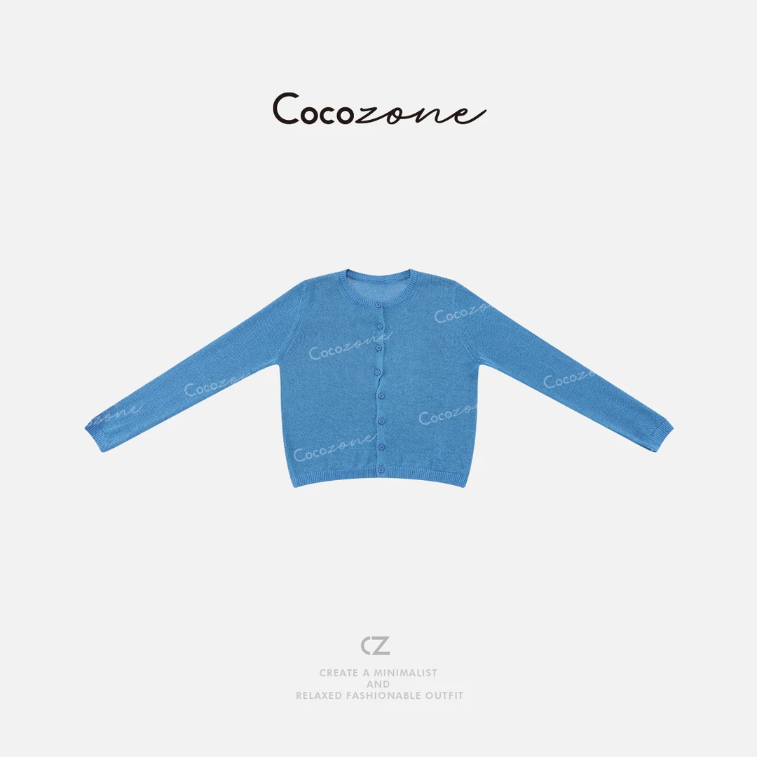 COCO ZONE 刘一一 【波嬉风】圆领单排扣长袖毛针织衫CD2A0899