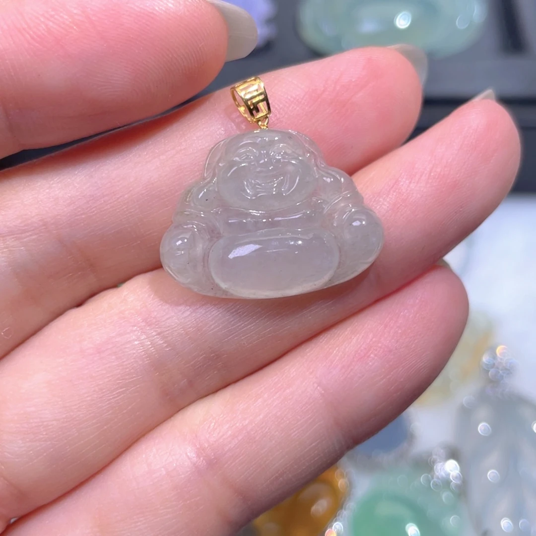 颈饰18K金镶嵌翡翠翡翠