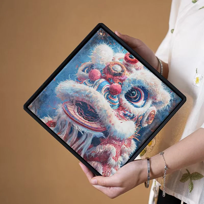 醒狮四方吸水茶盘（左）