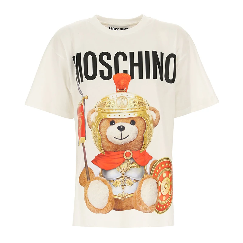 MOSCHINO 米白色小熊印花女士T恤 EV0703-5540-1002-912