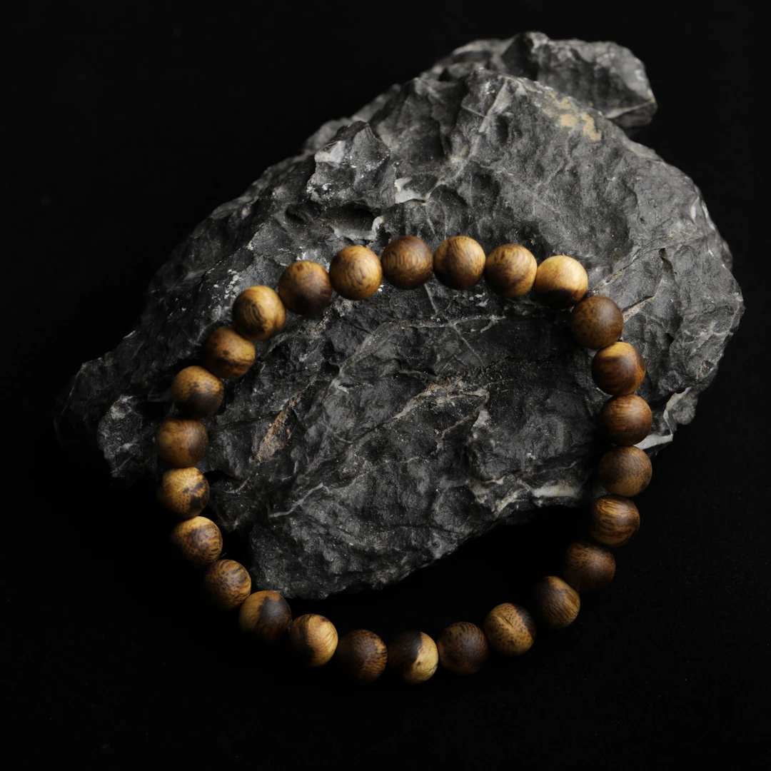 沉香虎斑纹沉香手串0.7圆珠单圈3克+z00131