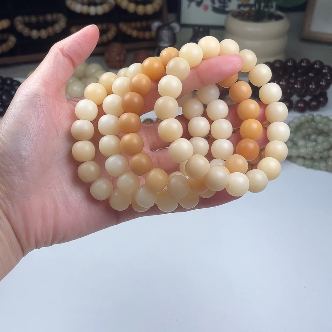 菩提根/象牙果手串福利干磨苹果珠手串默认微瑕瑕疵不补