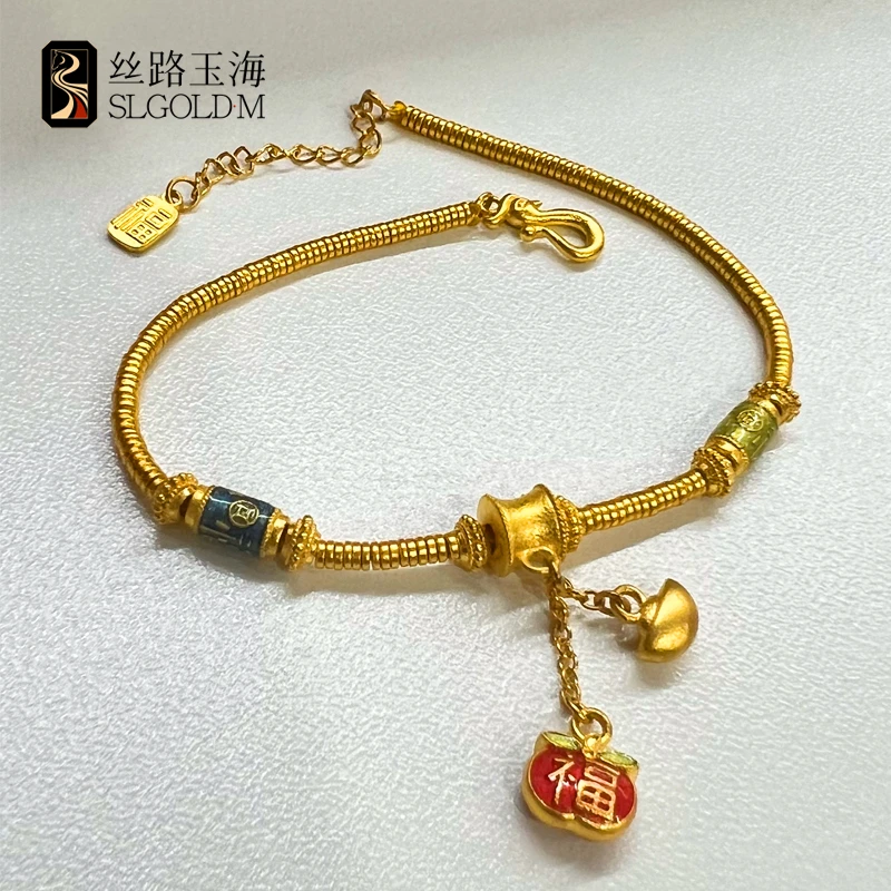 丝路玉海2025新款元宝胖福盘缠手链足金999手链气质时尚多退少补