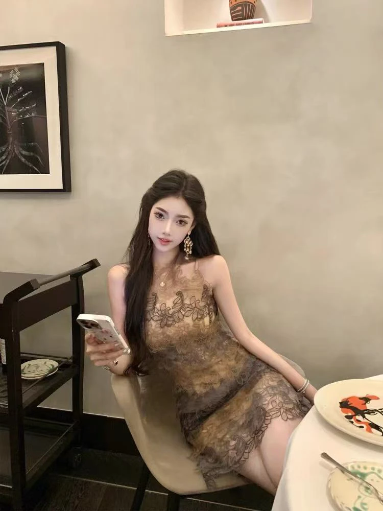 无袖常规吊带夏季立领船领连衣裙旗袍女装时尚性感网红气质LX176