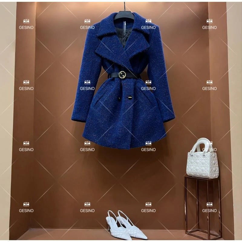 【小露】秋冬气质小香风时尚设计师中长款外套 QD-2025566