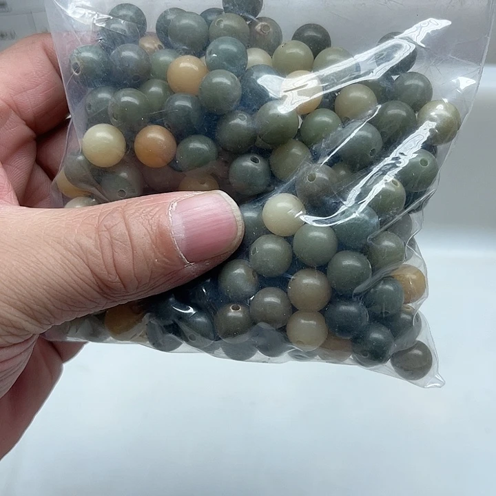 白玉菩提吊坠才**姆瑕疵9青提圆珠200