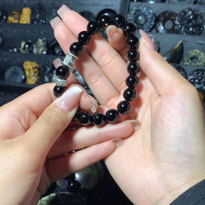 【闪购商品】黑曜岩手链未镶嵌玖****3