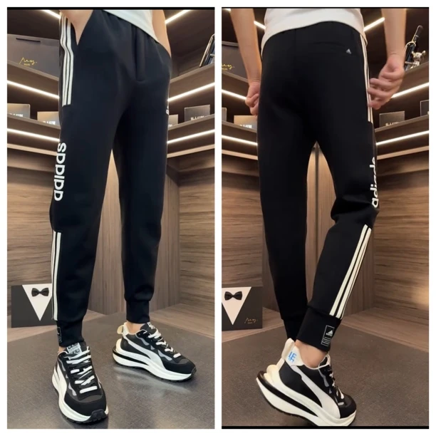 秋季新款百搭修身显瘦小脚运动裤男士舒适潮流长裤青年休闲裤512