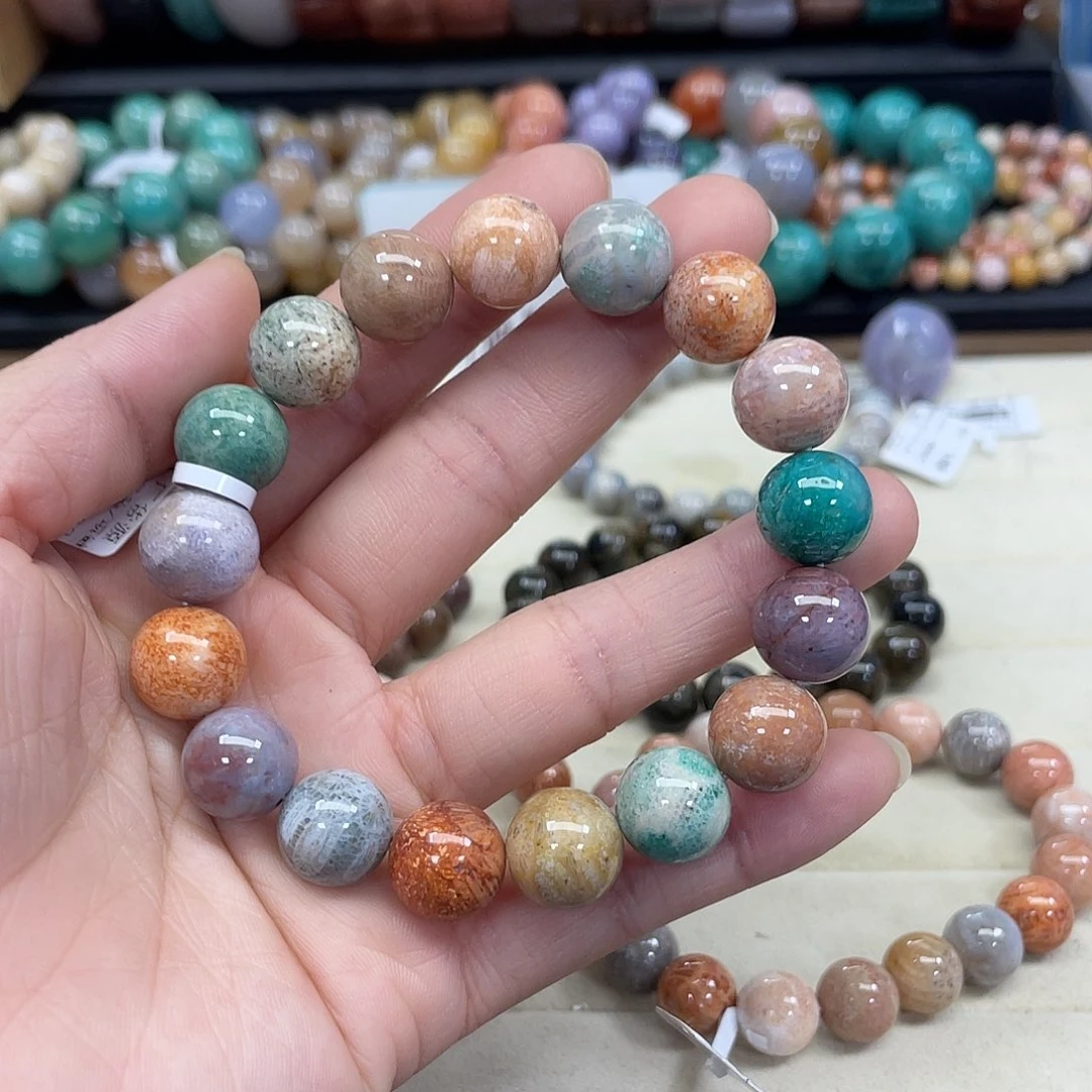 未镶嵌手串硅化珊瑚（珊瑚玉）沉*074