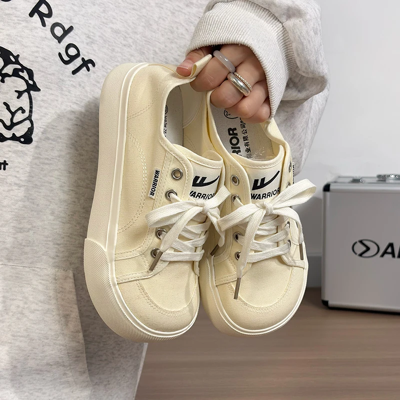 回力女鞋厚底帆布鞋2026春新款学生百搭低帮休闲鞋青少年小白鞋