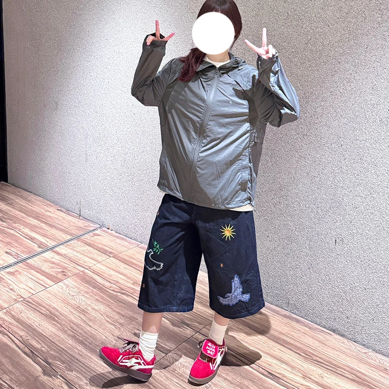 300斤刺绣牛仔七分裤女夏季短裤大码胖mm显瘦梨形身材阔腿裤中裤2