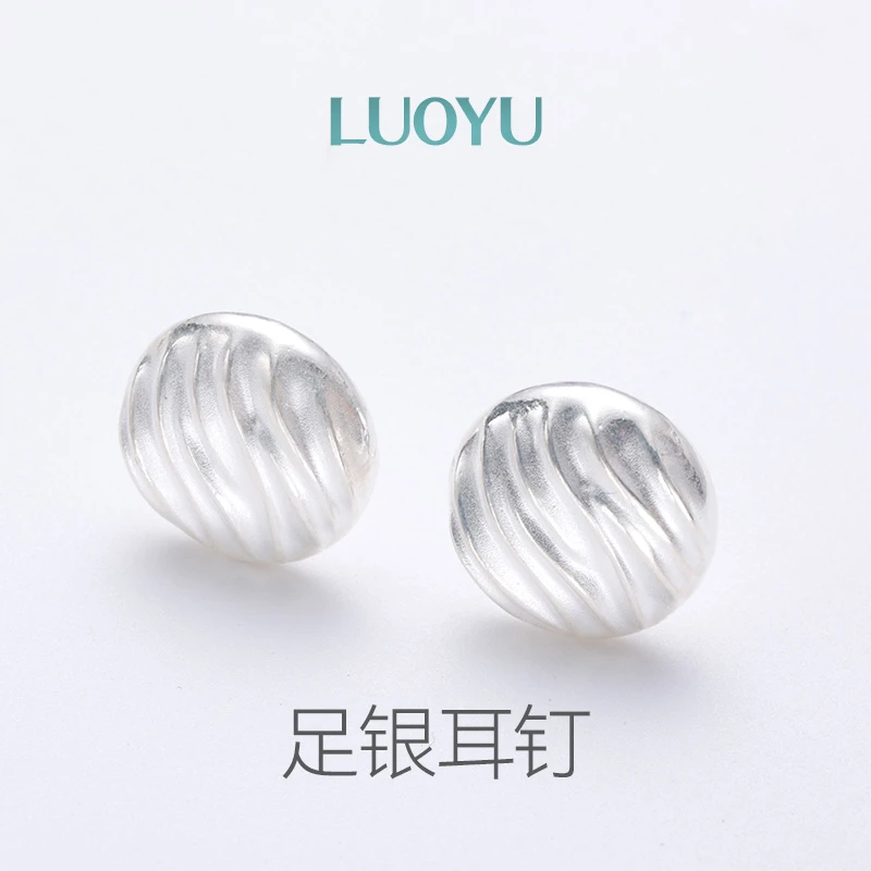 足银耳饰 轻奢耳环女甜美风日韩耳饰ins双面小众银耳钉耳夹复古