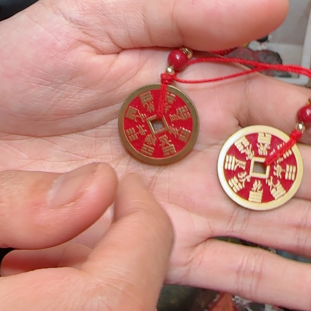 天然辰砂黄铜小号手机挂