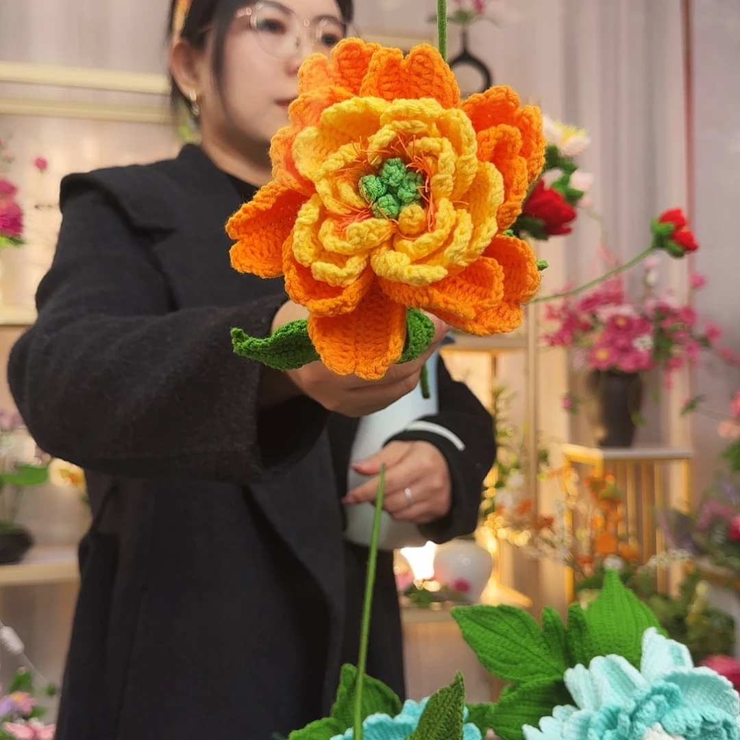 纯手工钩织手工钩织设计花束