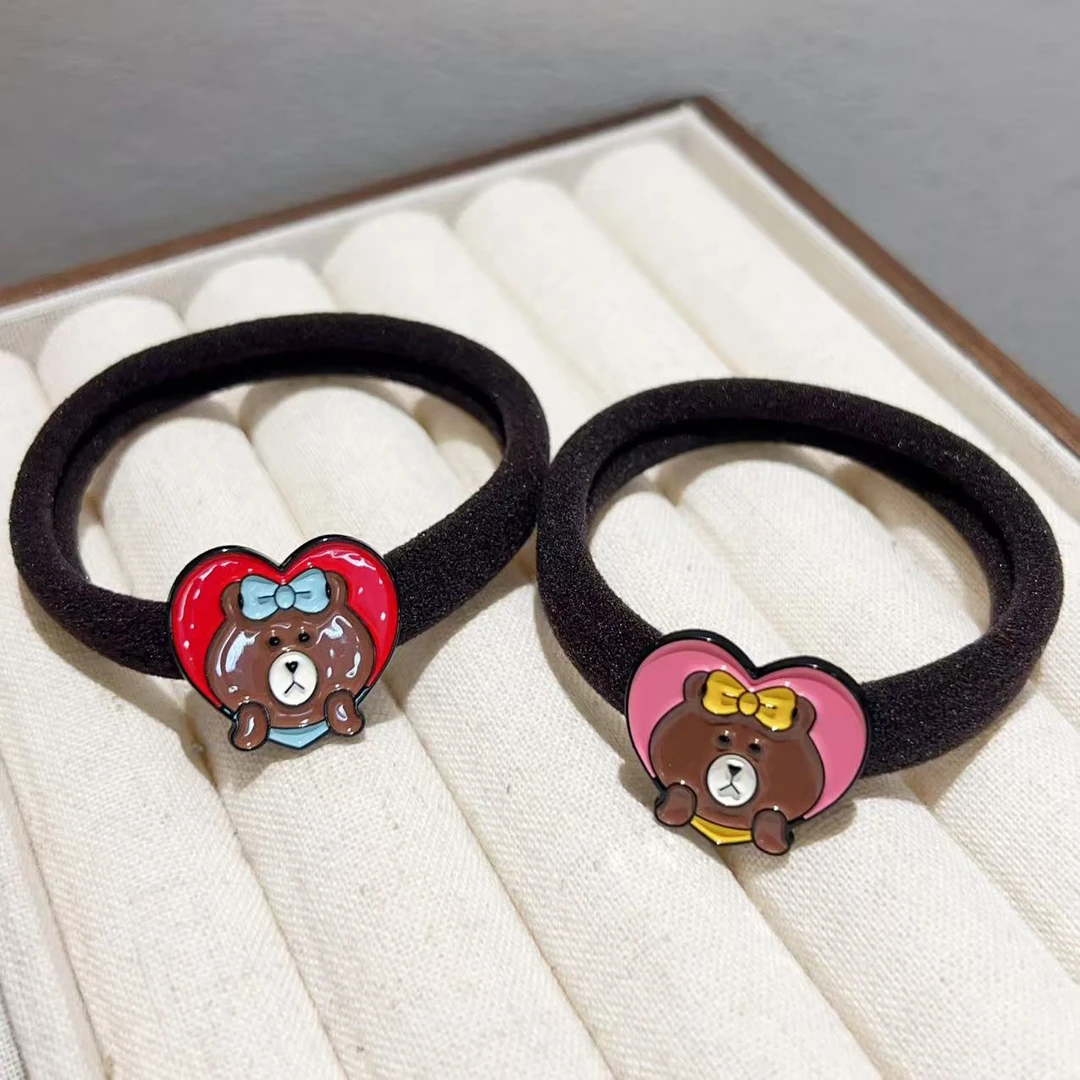 可爱爱心小熊扎头发绳皮筋J1755