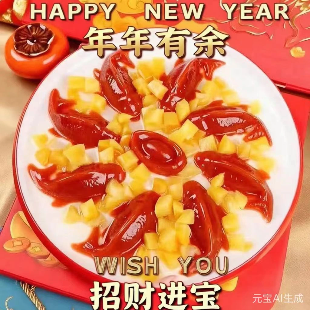 八方来财山楂糕元宝山楂锦鲤山楂鱼年夜饭摆盘 年年有余 招财进宝