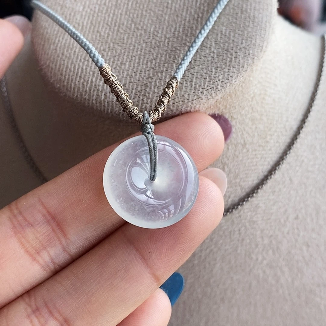 翡翠未镶嵌颈饰翡翠首饰正冰20*6.6